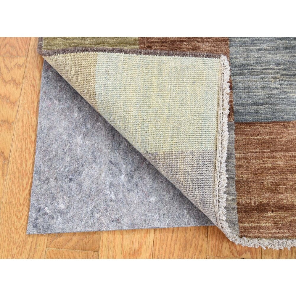 Shahbanu Rugs Hand Knotted Pure Wool Gabbeh Multicolored Oriental Sample Rug (1'8" x 2'0") - 1'8" x 2'0"