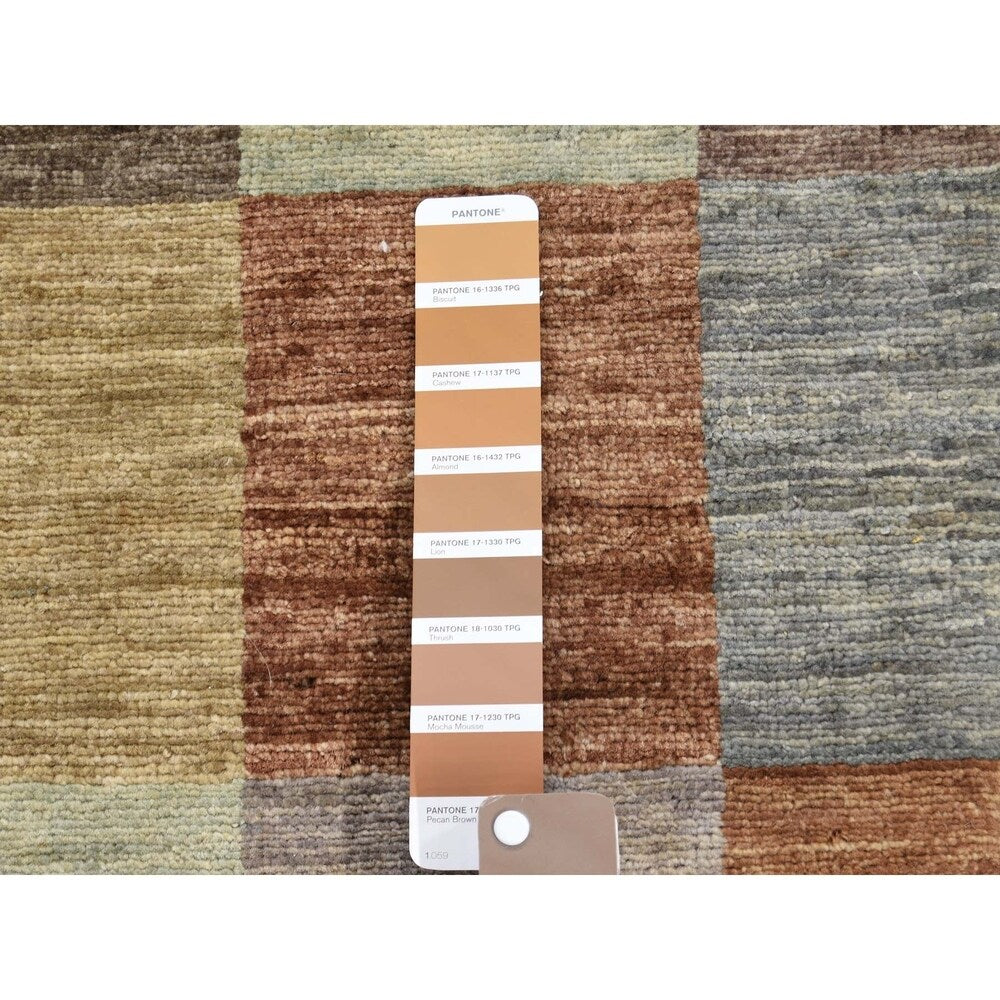Shahbanu Rugs Hand Knotted Pure Wool Gabbeh Multicolored Oriental Sample Rug (1'8" x 2'0") - 1'8" x 2'0"