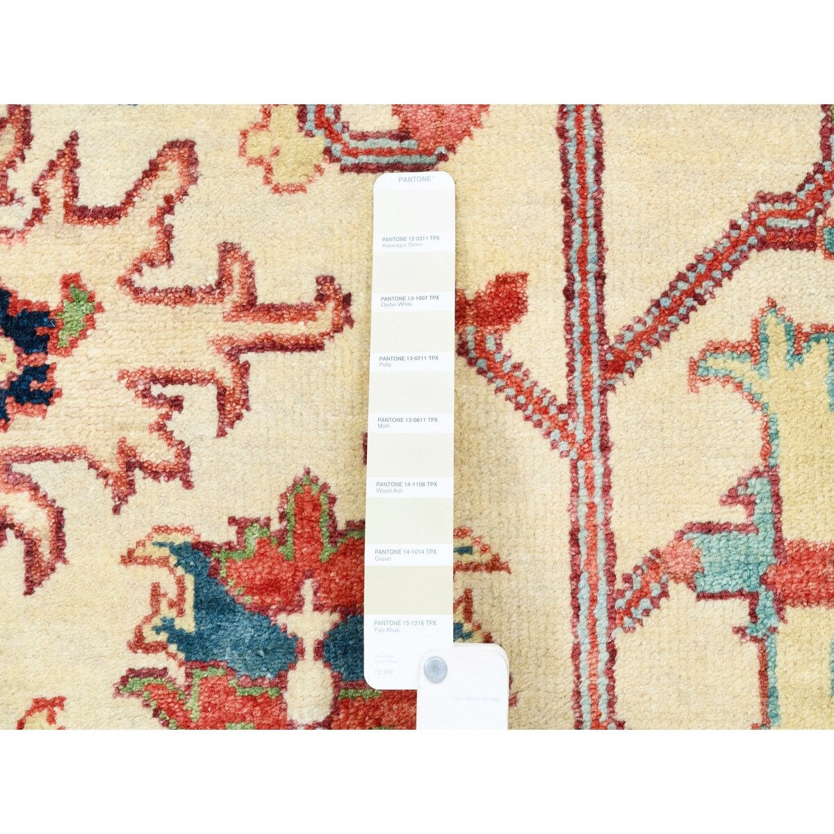 Shahbanu Rugs Hand Knotted Pure Wool Heriz Revival with All Over Design Ivory Oriental Rug (9'0" x 12'2") - 9'0" x 12'2"