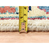 Shahbanu Rugs Hand Knotted Pure Wool Heriz Revival with All Over Design Ivory Oriental Rug (9'0" x 12'2") - 9'0" x 12'2"