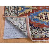 Shahbanu Rugs Hand Knotted Pure Wool Super Kazak Oriental Rug (4'2" x 6'3") - 4'2" x 6'3"