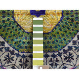 Shahbanu Rugs Hand-Knotted Sari Silk with Oxidized Wool Mamluk Design Rug (4'1" x 6'3") - 4'1" x 6'3"