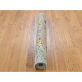 Shahbanu Rugs Hand-Knotted Sickle Leaf Design Silk With Textured Wool Oriental Rug (4'0" x 6'0") - 4'0" x 6'0"
