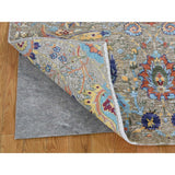 Shahbanu Rugs Hand-Knotted Sickle Leaf Design Silk With Textured Wool Oriental Rug (4'0" x 6'0") - 4'0" x 6'0"