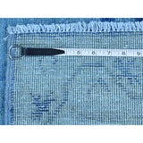 Shahbanu Rugs Hand-Knotted Sky Blue Overdyed Khotan Pure Wool Oriental Rug (2'0" x 2'10") - 2'0" x 2'10"