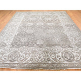 Shahbanu Rugs Hand-Knotted Turkish Knot Oushak Cropped Thin Pure Wool Oriental Rug (7'10" x 9'10") - 7'10" x 9'10"