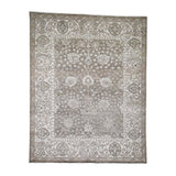Shahbanu Rugs Hand-Knotted Turkish Knot Oushak Cropped Thin Pure Wool Oriental Rug (7'10" x 9'10") - 7'10" x 9'10"