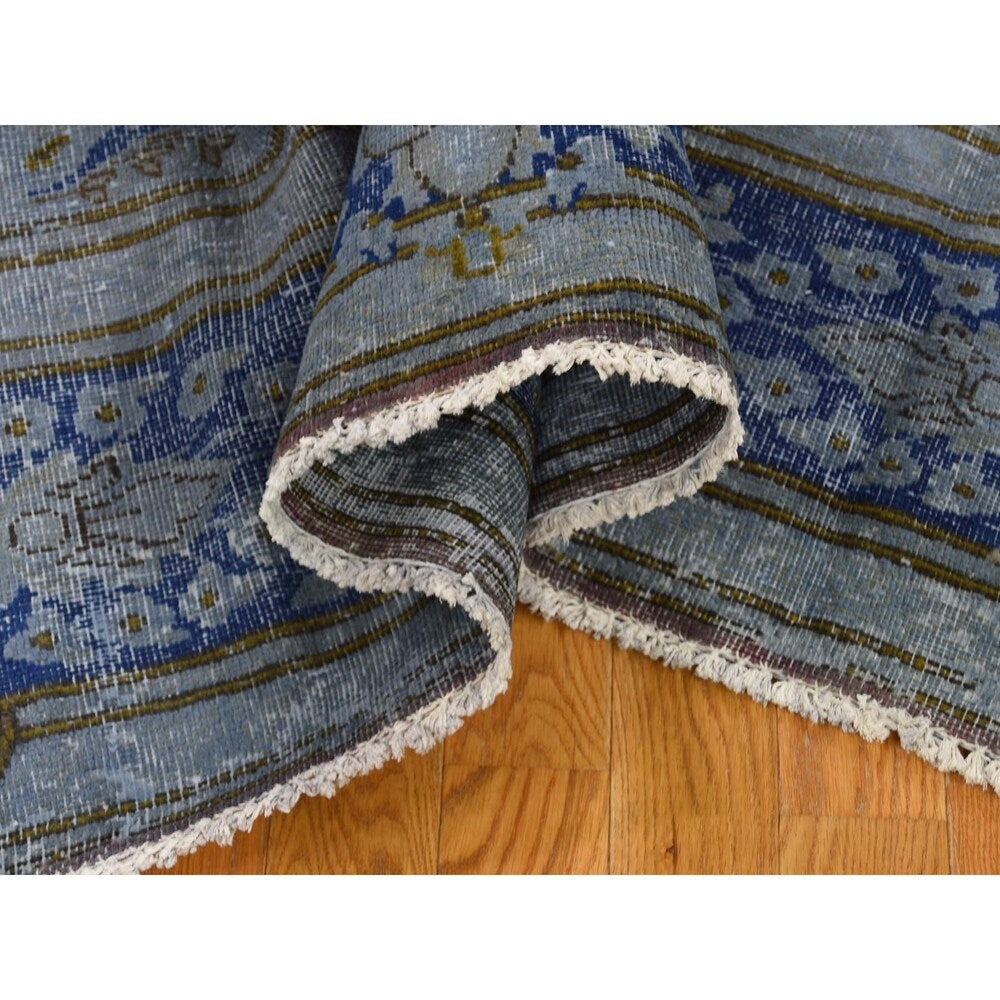 Shahbanu Rugs Hand-Knotted Vintage Kerman Pure Wool Low Sheared Oriental Rug (8'6" x 11'10") - 8'6" x 11'10"