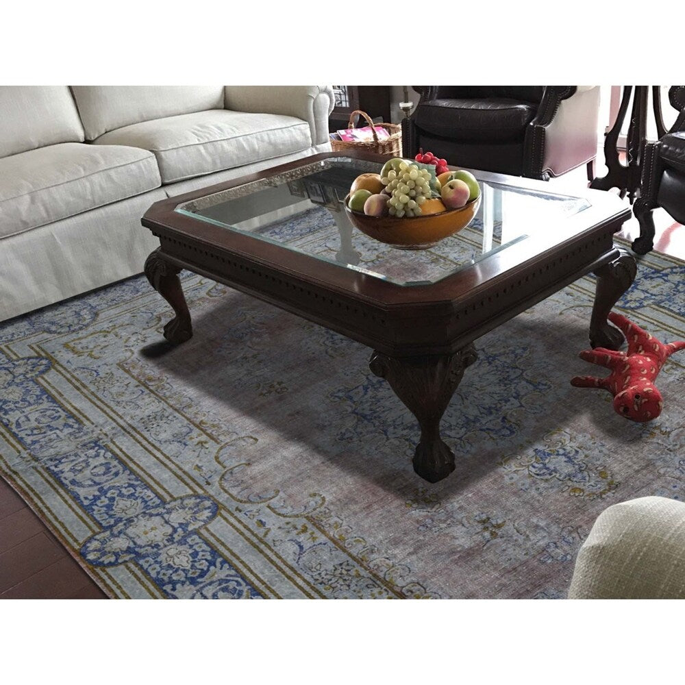 Shahbanu Rugs Hand-Knotted Vintage Kerman Pure Wool Low Sheared Oriental Rug (8'6" x 11'10") - 8'6" x 11'10"