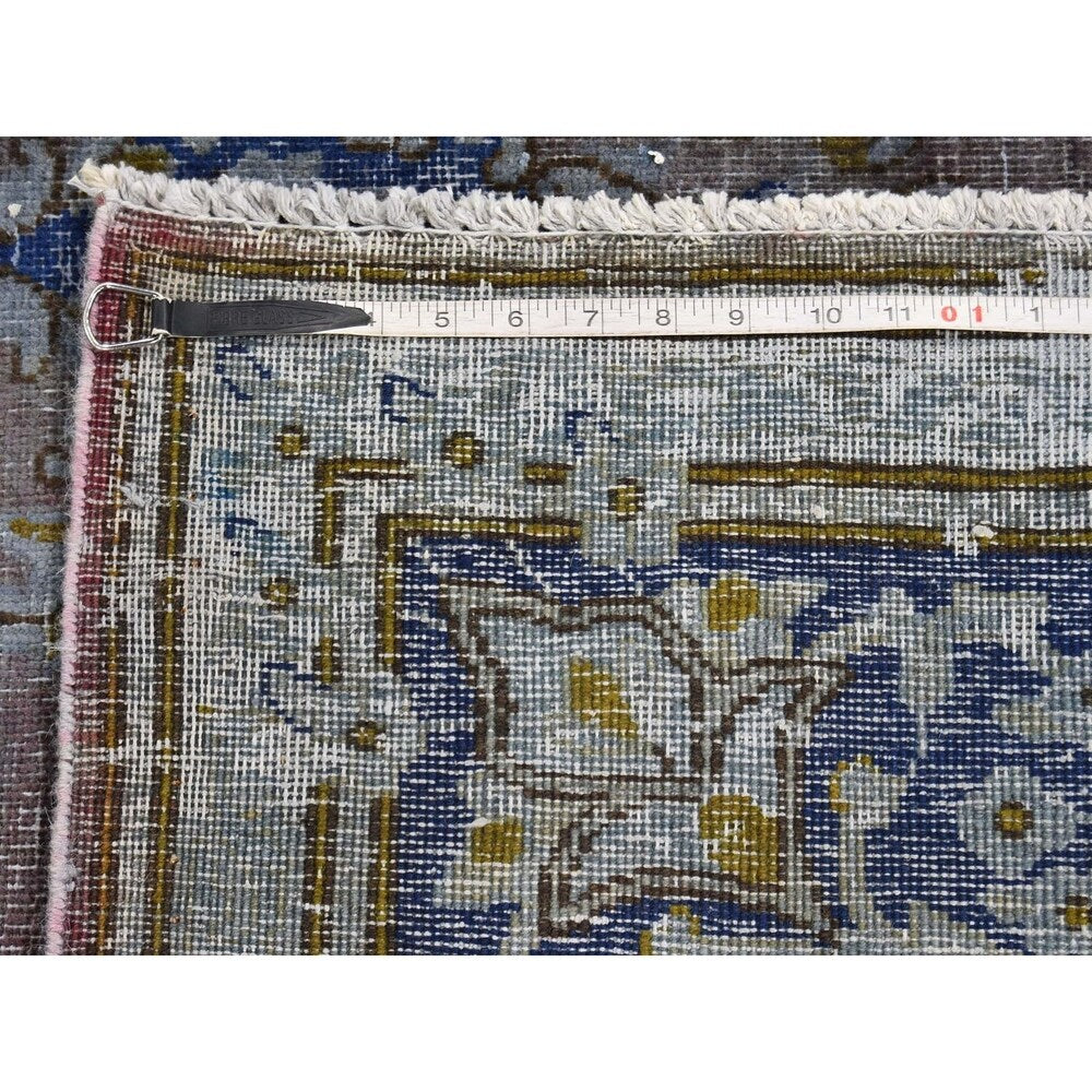 Shahbanu Rugs Hand-Knotted Vintage Kerman Pure Wool Low Sheared Oriental Rug (8'6" x 11'10") - 8'6" x 11'10"