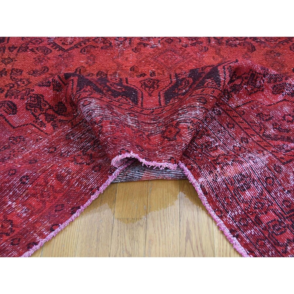 Shahbanu Rugs Hand-Knotted Vintage Overdyed Persian Malayer Oriental Rug - 6'10" x 9'8"