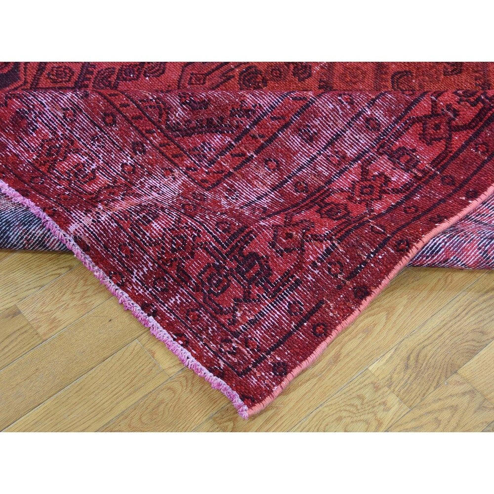 Shahbanu Rugs Hand-Knotted Vintage Overdyed Persian Malayer Oriental Rug - 6'10" x 9'8"