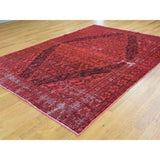 Shahbanu Rugs Hand-Knotted Vintage Overdyed Persian Malayer Oriental Rug - 6'10" x 9'8"