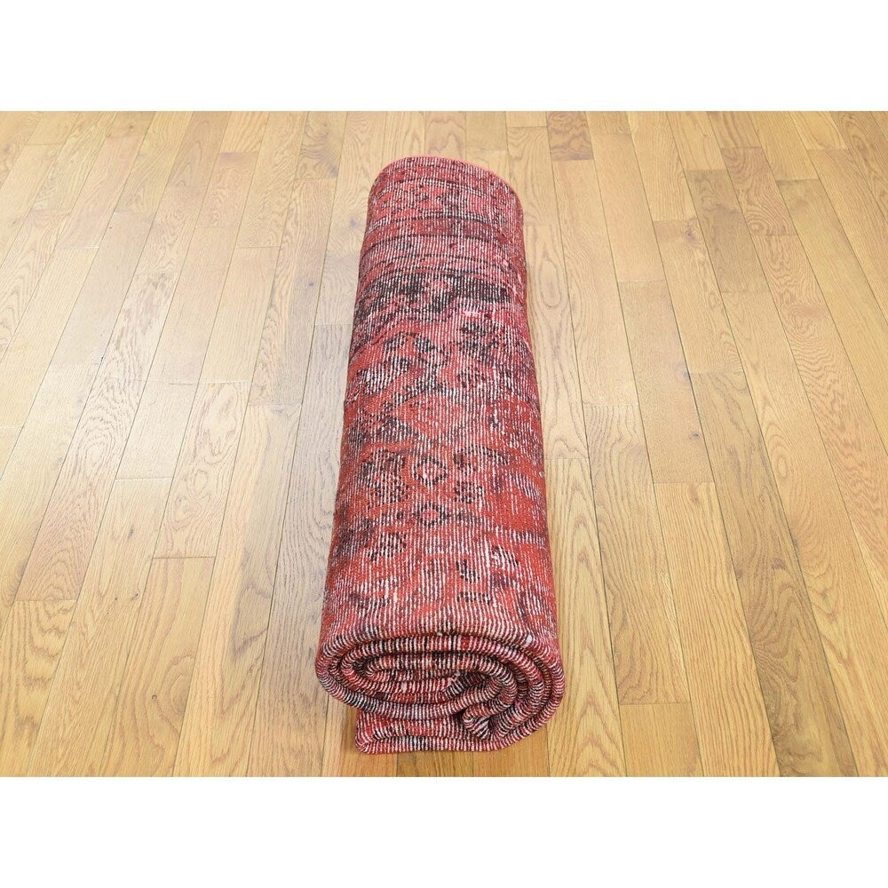 Shahbanu Rugs Hand-Knotted Vintage Overdyed Persian Malayer Oriental Rug - 6'10" x 9'8"