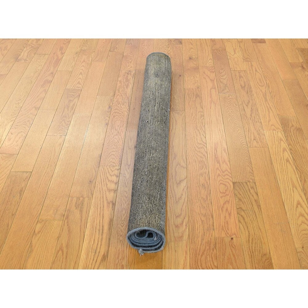 Shahbanu Rugs Hand Knotted Vintage Overdyed Persian Tabriz Pure Wool Rug (3'9" x 6'4") - 3'9" x 6'4"