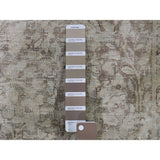 Shahbanu Rugs Hand-Knotted White Wash Vintage Kerman With Birds Worn Pile Rug (6'3" x 9'1") - 6'3" x 9'1"
