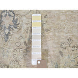 Shahbanu Rugs Hand-Knotted White Wash Vintage Kerman Worn Pile Oriental Rug (9'9" x 12'2") - 9'9" x 12'2"