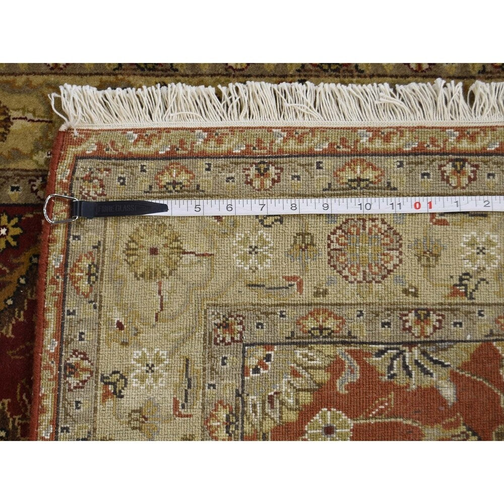 Shahbanu Rugs Hand Knotted Wool and Silk Hereke Design 300 Kpsi Runner Rug (2'10" x 12'6") - 2'10" x 12'6"