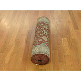 Shahbanu Rugs Hand Knotted Wool and Silk Hereke Design 300 Kpsi Runner Rug (2'10" x 12'6") - 2'10" x 12'6"