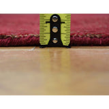 Shahbanu Rugs Hand-Knotted Wool and Silk Tone-on-Tone Red Nepali Runner Oriental Rug (2'2" x 10'1") - 2'2" x 10'1"
