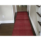 Shahbanu Rugs Hand-Knotted Wool and Silk Tone-on-Tone Red Nepali Runner Oriental Rug (2'2" x 10'1") - 2'2" x 10'1"