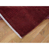 Shahbanu Rugs Hand-Knotted Wool and Silk Tone-on-Tone Red Nepali Runner Oriental Rug (2'2" x 10'1") - 2'2" x 10'1"