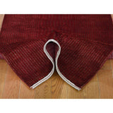 Shahbanu Rugs Hand-Knotted Wool and Silk Tone-on-Tone Red Nepali Runner Oriental Rug (2'2" x 10'1") - 2'2" x 10'1"