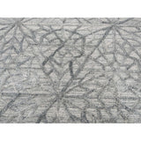 Shahbanu Rugs Hand-Loomed Tone on Tone Hi-Lo Pile Wool and Silk Oriental Rug - 9'0" x 11'10"