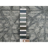 Shahbanu Rugs Hand-Loomed Tone on Tone Hi-Lo Pile Wool and Silk Oriental Rug - 9'0" x 11'10"
