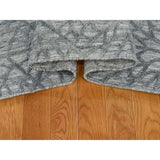 Shahbanu Rugs Hand-Loomed Tone on Tone Hi-Lo Pile Wool and Silk Oriental Rug - 9'0" x 11'10"