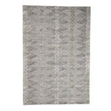 Shahbanu Rugs Hand Loomed Wool and Silk Modern Geometric Design Hi-Lo Pile Rug - 6'3" x 9'2"