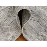 Shahbanu Rugs Hand Loomed Wool and Silk Modern Geometric Design Hi-Lo Pile Rug - 6'3" x 9'2"