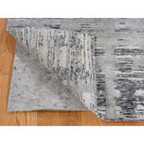 Shahbanu Rugs Hand Spun Gray Undyed Natural Wool Modern Runner Oriental Hand-Knotted Rug (2'6" x 8'2") - 2'6" x 8'2"