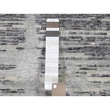 Shahbanu Rugs Hand Spun Gray Undyed Natural Wool Modern Runner Oriental Hand-Knotted Rug (2'6" x 8'2") - 2'6" x 8'2"