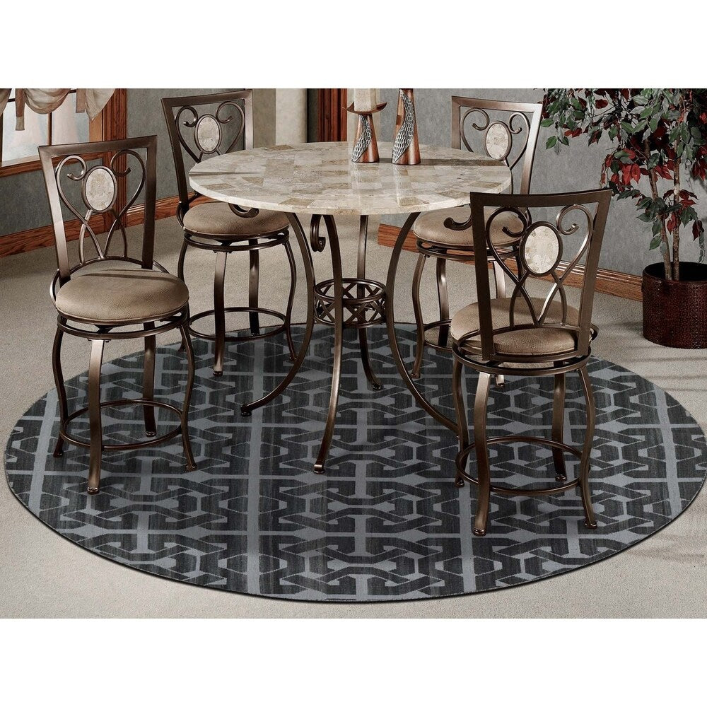 Shahbanu Rugs Hand Woven Flat Weave Pure Wool Reversible Round Kilim Oriental Rug (8'0" x 8'0") - 8'0" x 8'0"