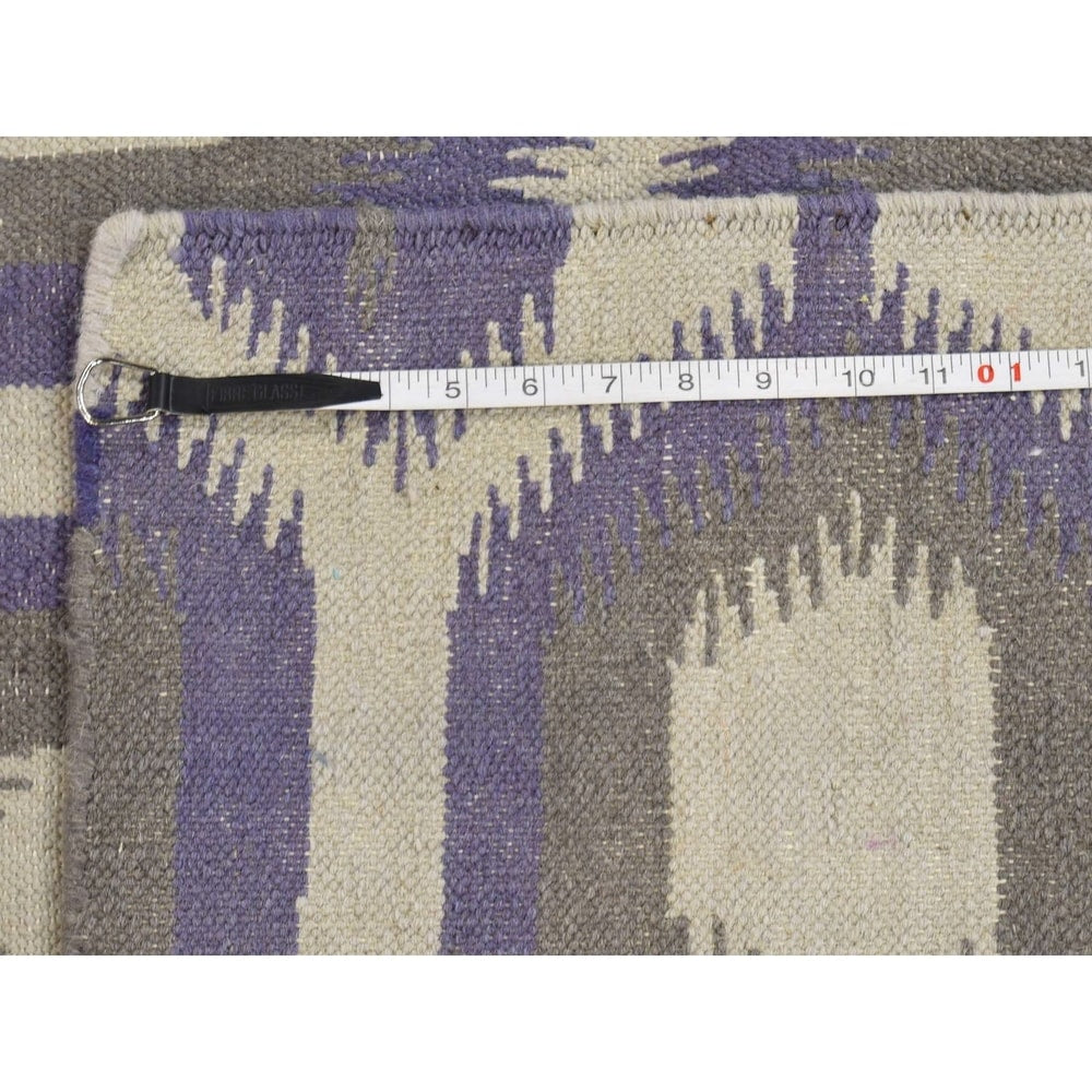 Shahbanu Rugs Hand Woven Flat Weave Purple Durie Kilim Reversible Oriental Rug (8'0" x 10'0") - 8'0" x 10'0"