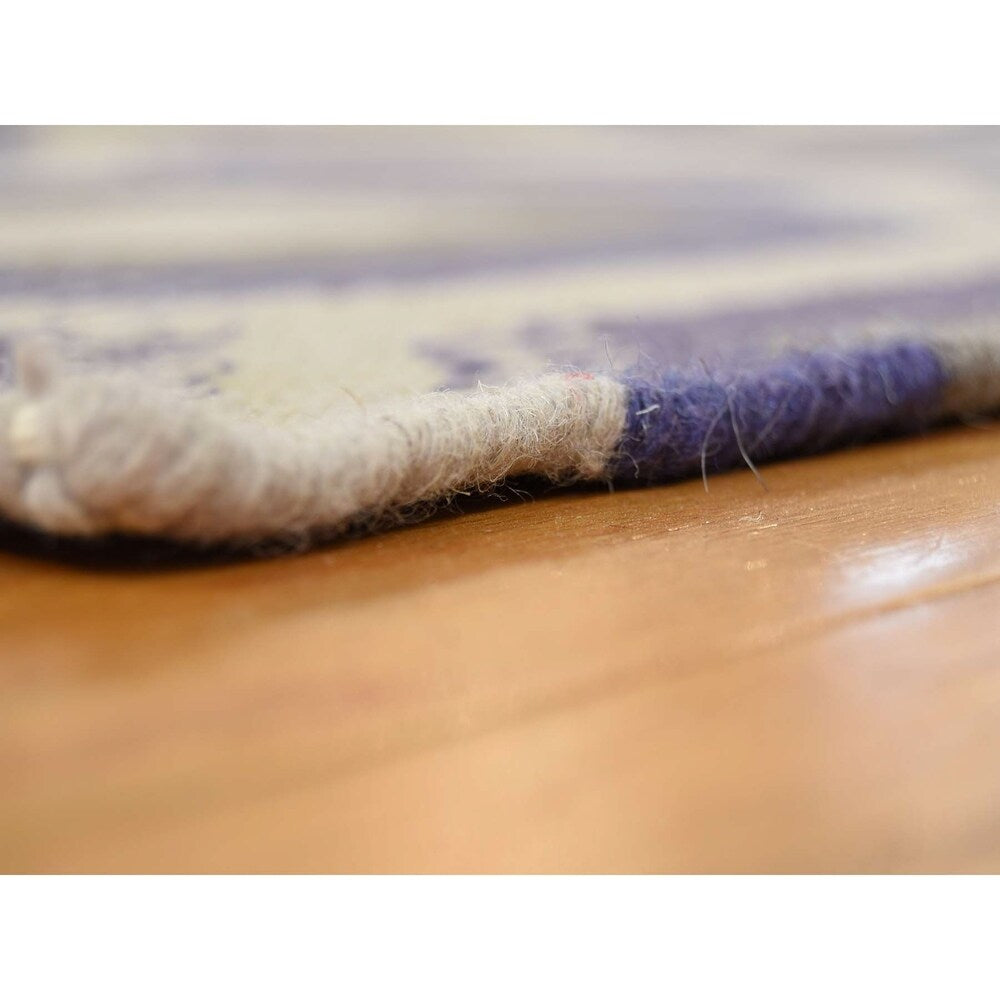 Shahbanu Rugs Hand Woven Flat Weave Purple Durie Kilim Reversible Oriental Rug (8'0" x 10'0") - 8'0" x 10'0"