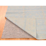Shahbanu Rugs Hand-Woven Pure Wool Sky Blue Reversible Kilim Flat Weave Rug - 5'0" x 7'0"