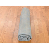 Shahbanu Rugs Hand-Woven Pure Wool Sky Blue Reversible Kilim Flat Weave Rug - 5'0" x 7'0"