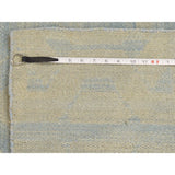 Shahbanu Rugs Hand-Woven Pure Wool Sky Blue Reversible Kilim Flat Weave Rug - 5'0" x 7'0"