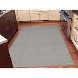 Shahbanu Rugs Hand-Woven Pure Wool Sky Blue Reversible Kilim Flat Weave Rug - 5'0" x 7'0"