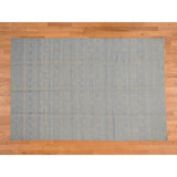Shahbanu Rugs Hand-Woven Pure Wool Sky Blue Reversible Kilim Flat Weave Rug - 5'0" x 7'0"