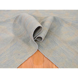 Shahbanu Rugs Hand-Woven Pure Wool Sky Blue Reversible Kilim Flat Weave Rug - 5'0" x 7'0"