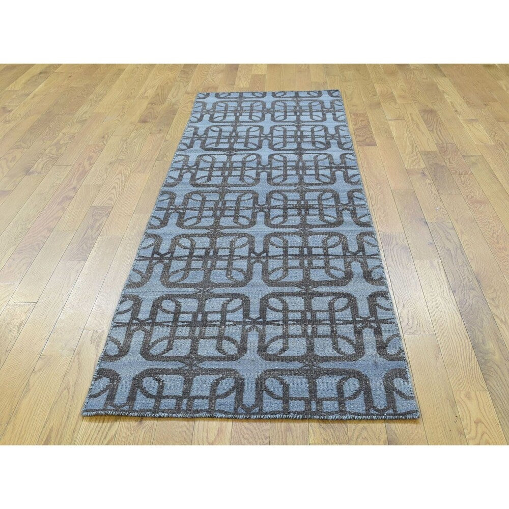 Shahbanu Rugs Hand Woven Reversible Kilim Flat Weave Pure Wool Runner Rug (2'5" x 7'10") - 2'5" x 7'10"