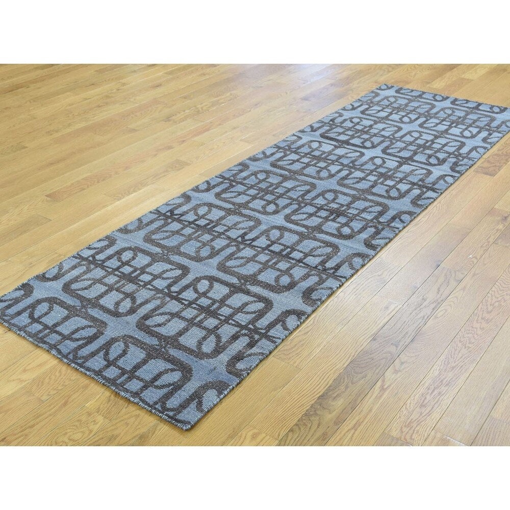 Shahbanu Rugs Hand Woven Reversible Kilim Flat Weave Pure Wool Runner Rug (2'5" x 7'10") - 2'5" x 7'10"