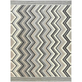 Shahbanu Rugs Hand Woven Taupe Geometric Zigzag Design Flat Weave Kilim Handspun Wool Reversible Oriental Rug (9'2" x 12'0")