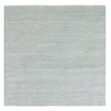 Shahbanu Rugs Heather Gray, Modern Grass Design, Tone on Tone, Undyed 100% Wool, Hand Knotted, Square Oriental Rug (8'1" x 8'2")