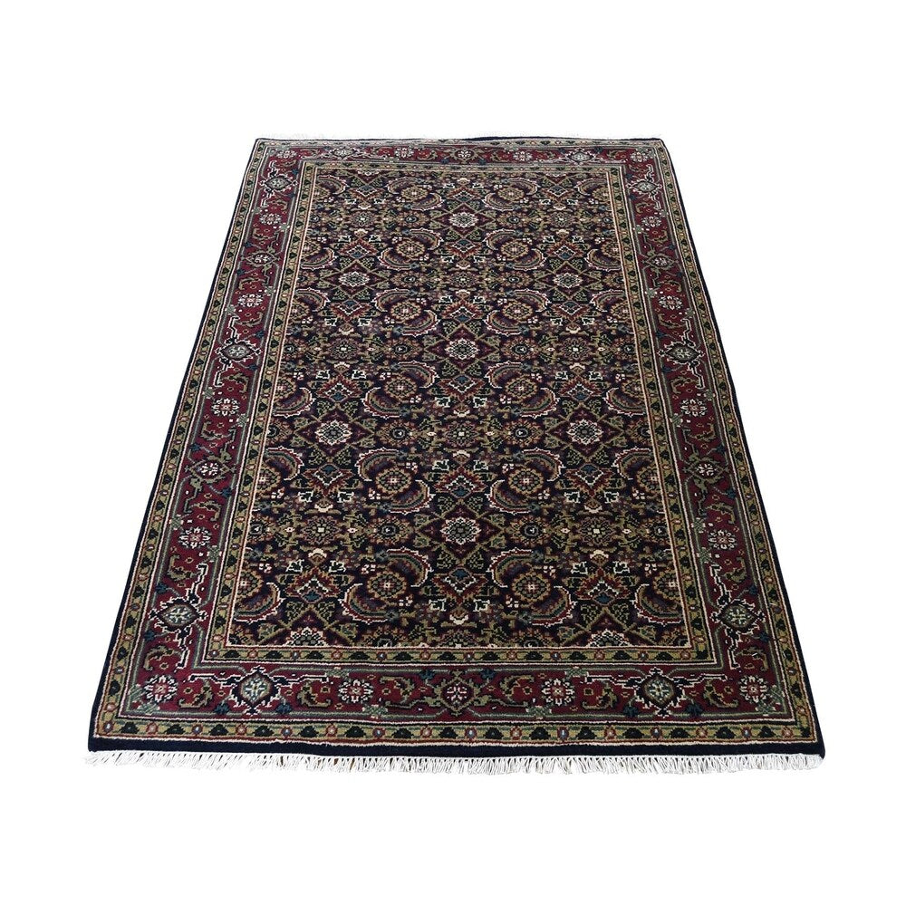 Shahbanu Rugs Herati Fish Design 175 KPSI Hand-Knotted Wool And Silk Oriental Rug (3'2" x 5'2") - 3'2" x 5'2"