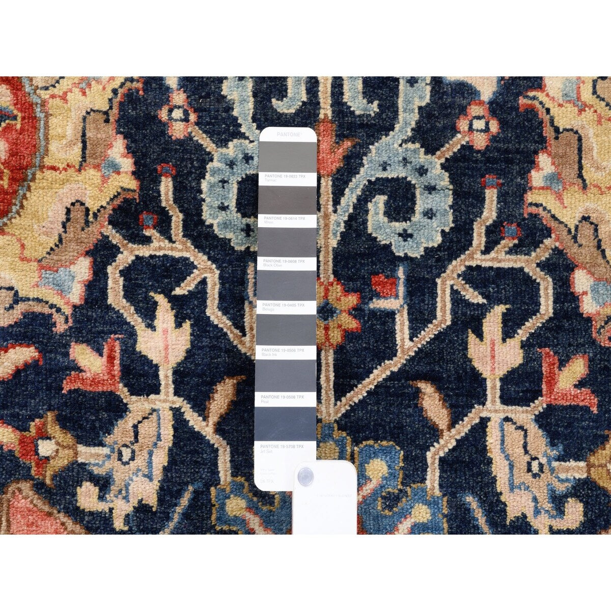 Shahbanu Rugs Heriz with All Over Design Charcoal Black Pure Wool Natural Dyes Hand Knotted Oriental Rug (7'10" x 10'0")