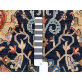 Shahbanu Rugs Heriz with All Over Design Charcoal Black Pure Wool Natural Dyes Hand Knotted Oriental Rug (7'10" x 10'0")